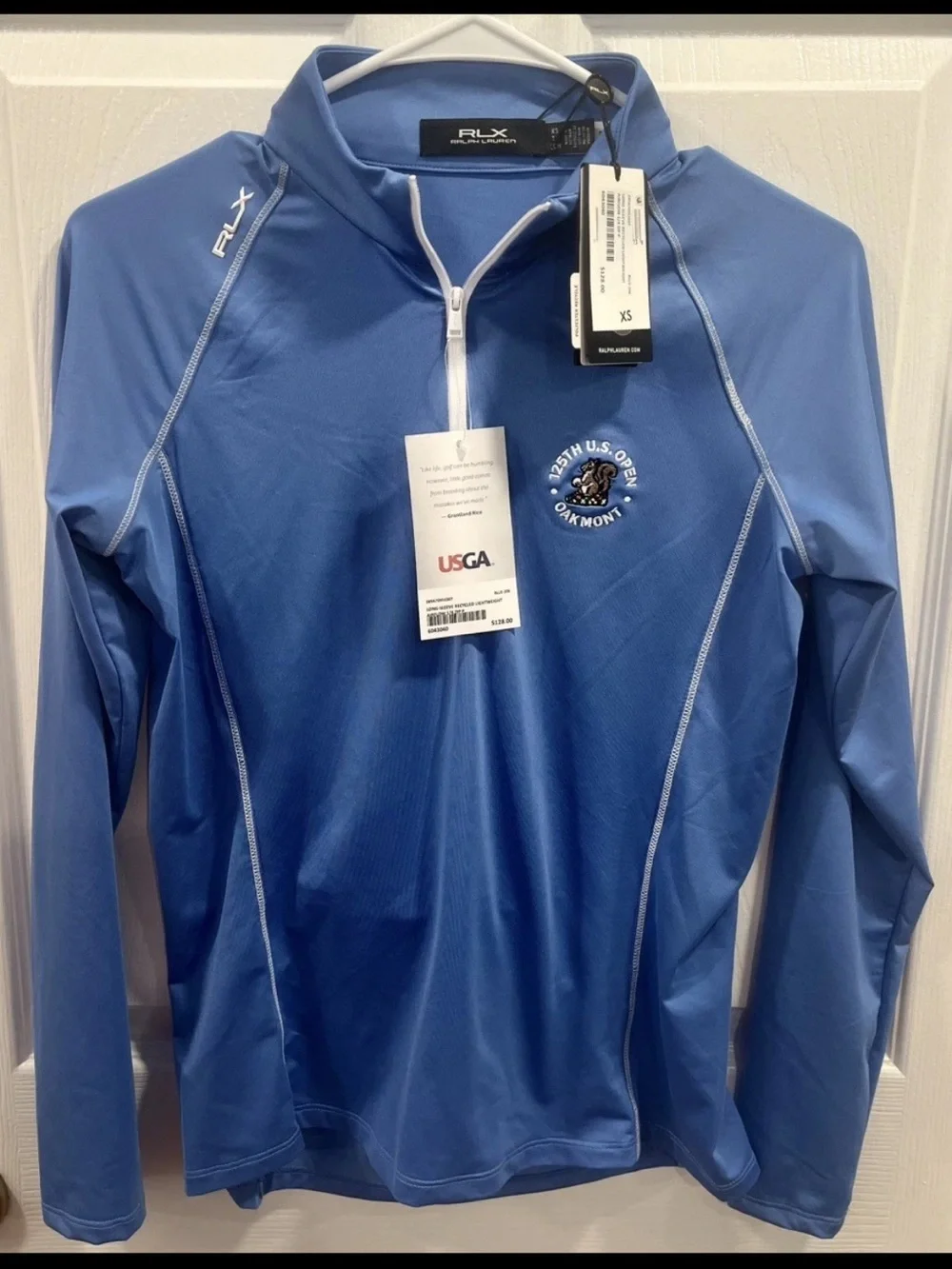 RLX Ralph Lauren 125th U.S. Open Oakmont 2025 Quarter Zip Pullover XS NWT $128